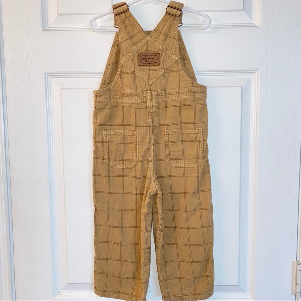 Janie & Jack | Tan Plaid Overalls - Picture 4 of 8